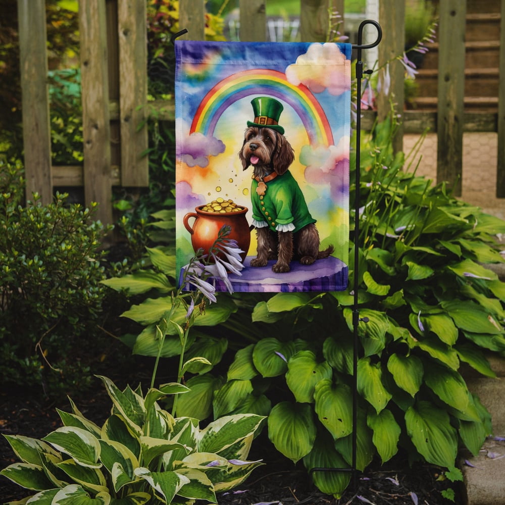 Wirehaired Pointing Griffon St Patrick's Day Garden Flag 11.25 in x 15.5 in