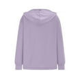 thumbnail image 2 of Lmnyox Solid Fashion Hoodies for Women Lightweight Long Sleeve V Neck Drawstring Sweatshirts Casual Athletic Pullover, 2 of 9