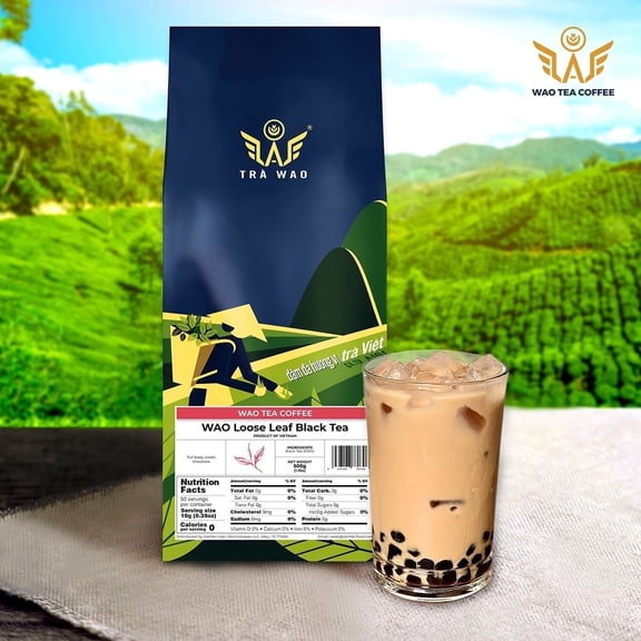 WAO Loose Leaf Black Tea, Vietnamese High-Altitude, Boba Tea Base, 1.1 lb (500g)