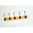 thumbnail image 2 of James Hardware Wall-Mounted Coat Racks with 5 Metal Double-Hooks, Beech Wood Backboard, 17.8 inch, Black/Black Board, 2 of 7