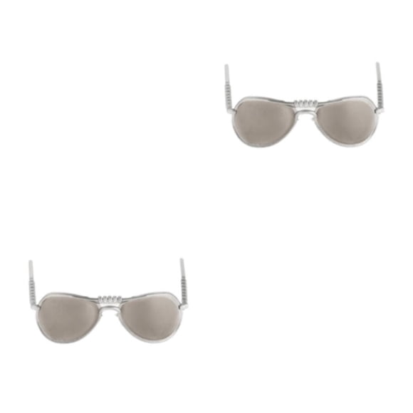 tamizeot 1/6 Scale Fashion Round Sunglasses for Figures 12inches Action D02 Silver 2.6x2.3cm 2Set