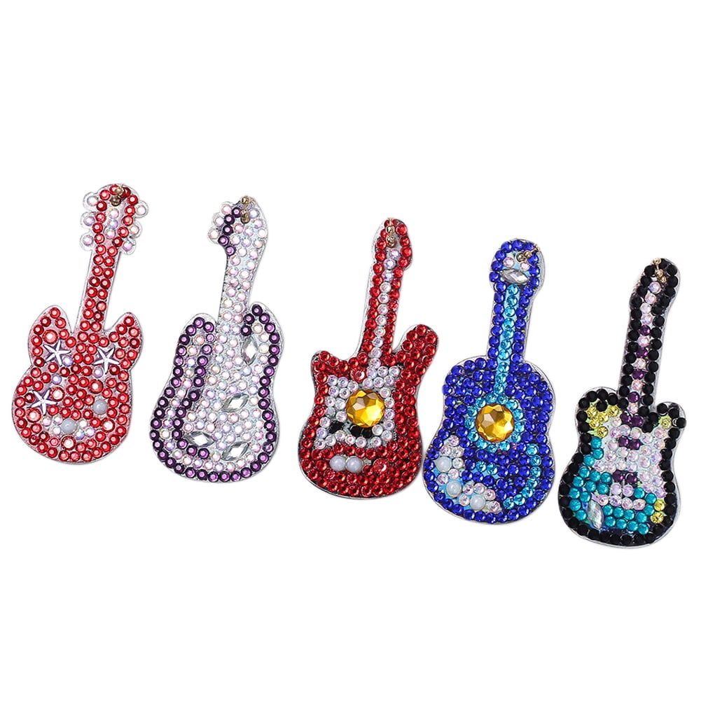Music Guitar Shape Multi-color Key Ring Keychain Instrument Women Bag Pendant S 