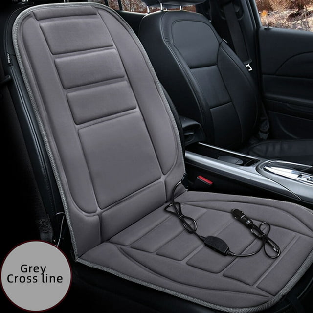 ATMOKO 12V Car Heated Seat Cover Black Cushion Warmer Heating Warming