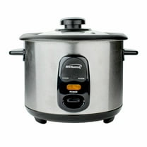 Brentwood 8-Cups Uncooked 16-Cups Cooked Rice Cooker Stainless Steel - Silver, Black