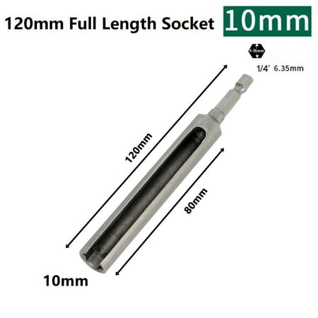

GLFILL 120Mm Nut Driver 1/4Inch Quick-Change Hex Shank Slotted Drill Bit Socket Wrench
