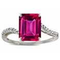 thumbnail image 2 of Star K � Octagon Emerald Cut Big Stone 10x8 Simulated Pink Tourmaline Bypass solitaire ring, 2 of 9
