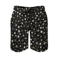 thumbnail image 4 of Bright Star Board Shorts Hot Sale Black Silver Shiny Stars Print Design Beach Shorts Men's Drawstring Pattern Swimming Trunks, 4 of 5