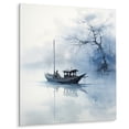 thumbnail image 2 of Designart "Blue Boat Asian beauty" Asian Metal Wall Art, 2 of 5