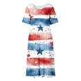 thumbnail image 6 of Women's 250th Anniversary Independence Day Round Neck Casual Dress with Pockets Short Sleeve Patriotic Printed Summer Tunic Red M, 6 of 6