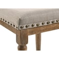 thumbnail image 5 of Gzxs Bar Stools Set of 2, 24 inch Counter Height Wooden Barstools w/ Upholstered Seats and Nailhead Trim Accent, Farmhouse Style for Kitchen Island, Pub, Cafe, Beige & Weathered Oak, 5 of 6