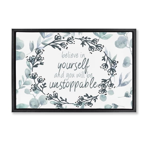 Stupell Industries You Will Be Unstoppable Black Framed Floater Canvas Wall Art, design by Kim Allen