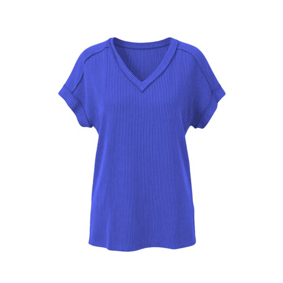 Weikingp Women's Short Sleeve Shirts,Basic T Shirts for Women Womens Going Out Tops Womens Summer Tops Womens Oversized Tee Shirts Cute Graphic Tees T Shirts for Women Blue L