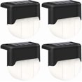 thumbnail image 1 of Solar Deck Lights Outdoor Step Lights Led Solar Lamp Fence Lights For Garden Yard White Black Shell 4pcs, 1 of 4