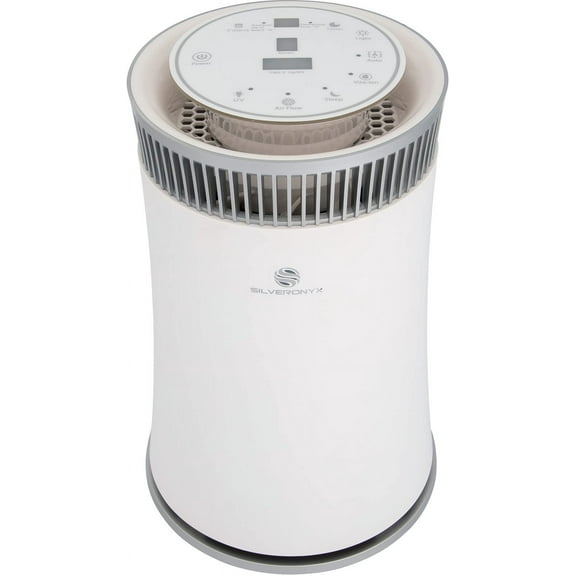 Air Purifier for Home Large Room – 5-in-1 HEPA Filter System, Covers Up to 500 Sq Ft for New Home for Allergies, Pets, Smoke, Remove Dust & Odor, Quiet, High Filtration Efficiency – SILVERONYX, White