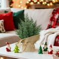 thumbnail image 6 of Christmas Tabletop Mini Tree 13" Green Xmas Pine Tree Christmas Decor with Burlap Pots for Home Indoor for Home Miniature Trees with Linen Base for Dining Table Kitchen Desk Home, 6 of 7
