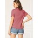 thumbnail image 5 of Camisa de Manga Corta Allegra K con Botones y cuello Peter Pan Rosa Sandía M, 5 of 6
