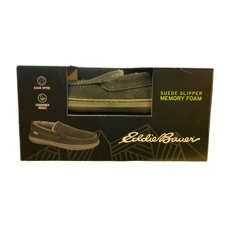 Eddie Bauer Mens Suede Moccasin Slippers Faux Fur Lining Size 13 XXL House Shoes Eddie Bauer Men main image 4
