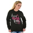 thumbnail image 5 of Hope Faith Love Breast Cancer Support Women Crewneck Sweatshirt Brisco Brands X, 5 of 6