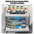 thumbnail image 4 of Carritos de almacenamiento compactos con tres estantes. Organizador multiusos para dormitorios. Estantería compacta para espacios reducidos. Estante de plástico de tres niveles., 4 of 6