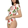 thumbnail image 2 of Balery Strawberries And Leaf Women's Short Sleevee Crew Neck Bodysuit Tops Short Sleeve Tops Basic-X-Large, 2 of 9
