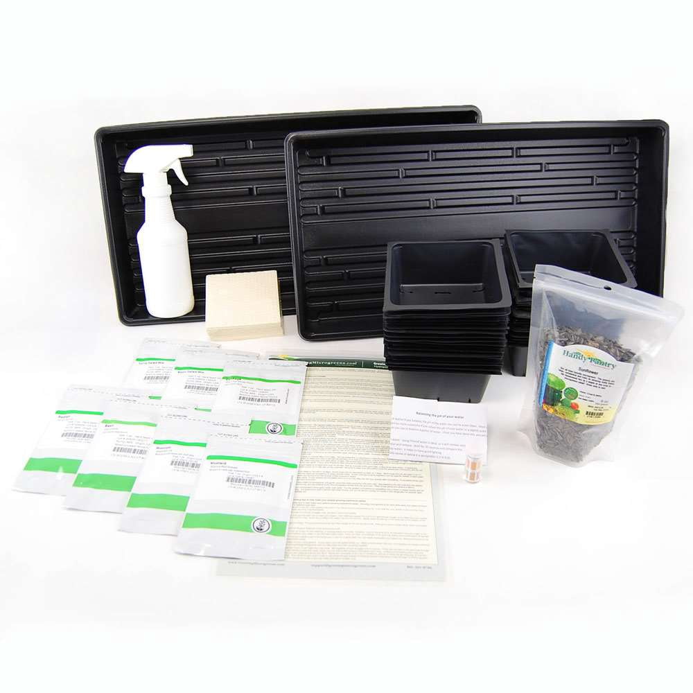 Hydroponic Sectional Microgreens Growing Kit - Grow Micro Greens & Herbs Indoor Gardening: All Supplies - Seeds, Trays, Instructions, Etc...…