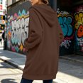 thumbnail image 5 of Hurxie Women Casual Zip up Fleece Hoodies Tunic Sweatshirt Long Jacket Oversized Hoodie with Pockets Full Zipper Hooded for Fall Winter, 5 of 6