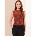 thumbnail image 3 of INSPIRE CHIC Blouse Sans Manches en Dentelle à Volants Semi-Transparente pour Femme, 3 of 6