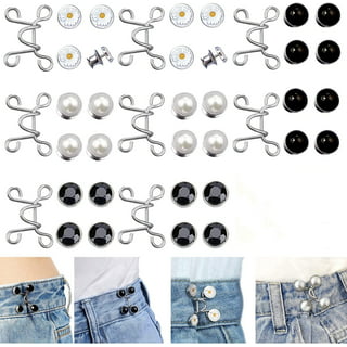 Cheers.US 1 Set Adjustable Waist Buckle Extender Set, Jean Waist Tightener  Jean Buttoned Replacement Clip Snap Tack Metal Button Jeans Button Attacher  for Loose Pant Gifts for Women 