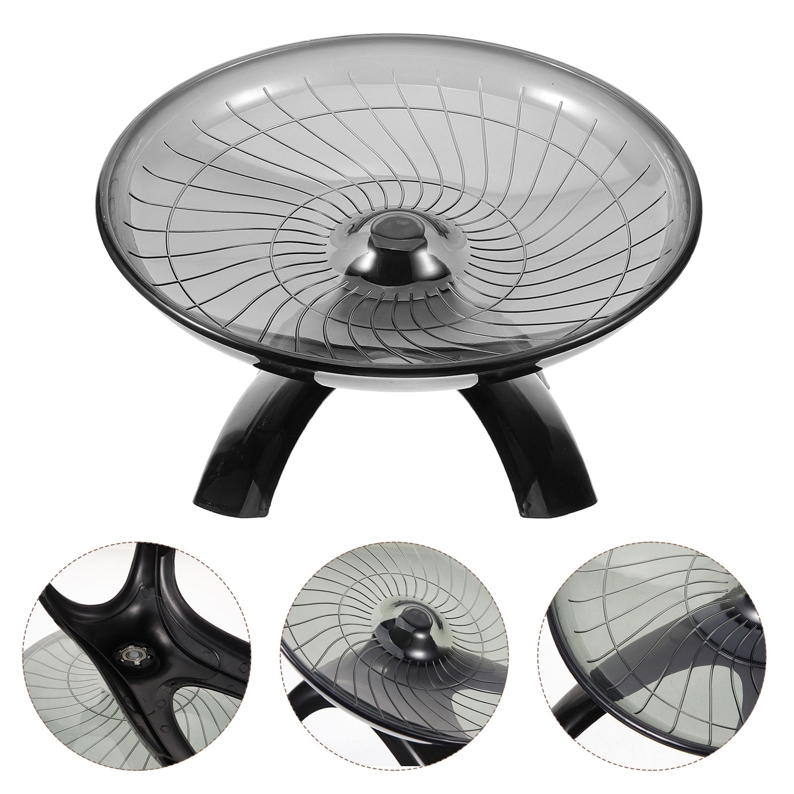 Tineasur Silent Black Hamster Wheel Low Noise Running Exercise Wheel for Small Pets