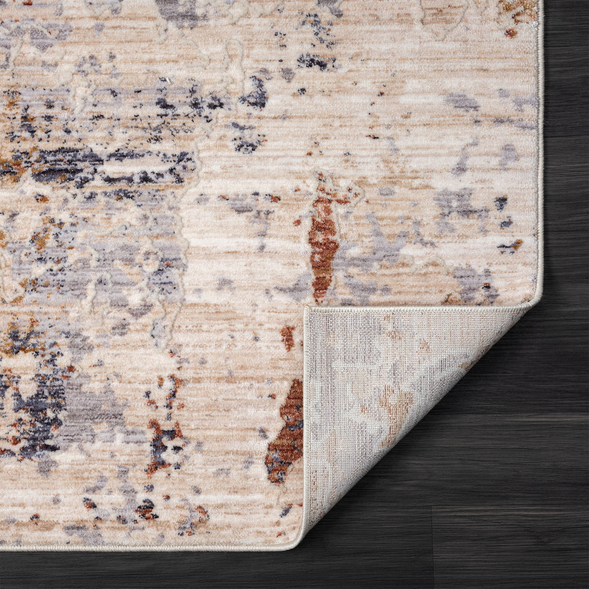 LR Home Mia 5' x 7'11" Beige/Rust Abstract Premium Ultra-Soft Indoor Area Rug