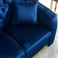 thumbnail image 5 of Miekor Furniture Velvet Luxury Chesterfield Sofa Set, 84 Inches Tufted 3 Seat Couch with Gold Stainless for Living Room, Navy Blue Fabric 00040, 5 of 9