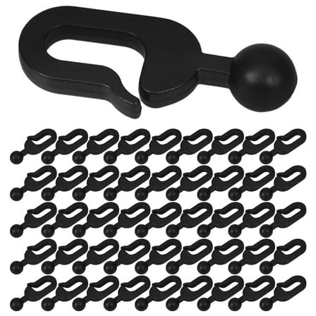 WRITWAA 100Pcs Black Plastic Gazebo Curtain Hooks Quick Install Weatherresistant Canopy Clips