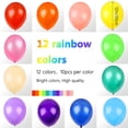 thumbnail image 2 of 120 globos de colores surtidos, globos de látex arcoíris de 12 pulgadas, globos brillantes multicolores para decoración de fiestas, suministros de fiesta de cumpleaños o decoración de guirnaldas de arco ER, 2 of 5