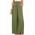 thumbnail image 2 of Pantalones Casuales de Cintura Alta para Mujer, de Color Liso, Largos y Anchos, con Bolsillos, para y Otoño. Verde XL, 2 of 8