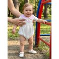 thumbnail image 4 of BemeyourBBs Newborn Baby Girl Boy Summer Clothes Baby Girls Boys 1st First Birthday Outfit 0 6 12 18 Months Bubble Romper Short Sleeve Cupcake Horse Embroidered Plaid Doll Collar Bodysuit Playsuit, 4 of 9
