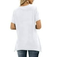 thumbnail image 6 of Mittory Women's V Neck T Shirts Casual Side Split Short Sleeve Casual Loose Tunic Tees, 6 of 8