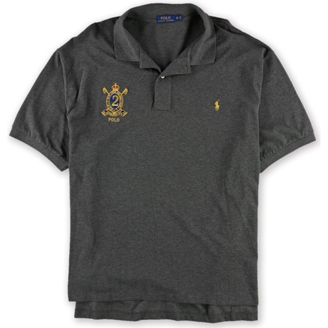 Polo de rugby Ralph Lauren Hi-Lo para hombre, gris, 3X grande