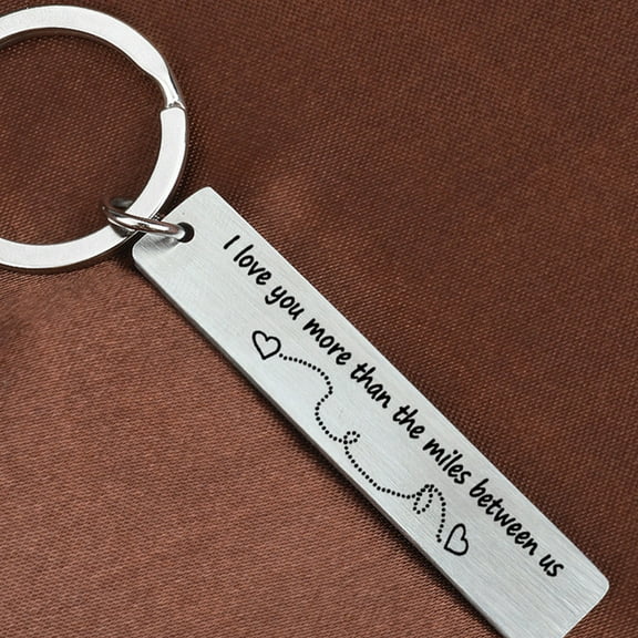 CRILSTYLEO I Than the Miles Stainless Steel Couple Keychains for Valentine's Day Color Bag Pendant for Decoration