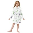 thumbnail image 6 of FORMRS Niños Bathrobe Unisex Hooded Robe Soft Plush Pajamas Sleepwear, Size 10-12T, Purple Birds, 6 of 7