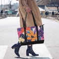 thumbnail image 4 of FORMRS Canvas Laptop Tote Bag for Women with 15.6" Computer Compartments Shoulder Handbag, Colorful Painted Flowers Pattern, 4 of 7