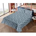 thumbnail image 4 of Ambesonne Bird Print Fitted & Flat Sheet with Shams 4 Pcs Set, Retro Exotic Crane Asian, Queen, Dark Cadet Blue and White, 4 of 5
