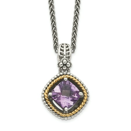 - 925 Sterling Silver 14kt Purple Amethyst Chain Necklace Pendant Charm Gemstone Fine Jewelry Ideal Gifts For Women Gift Set From Heart