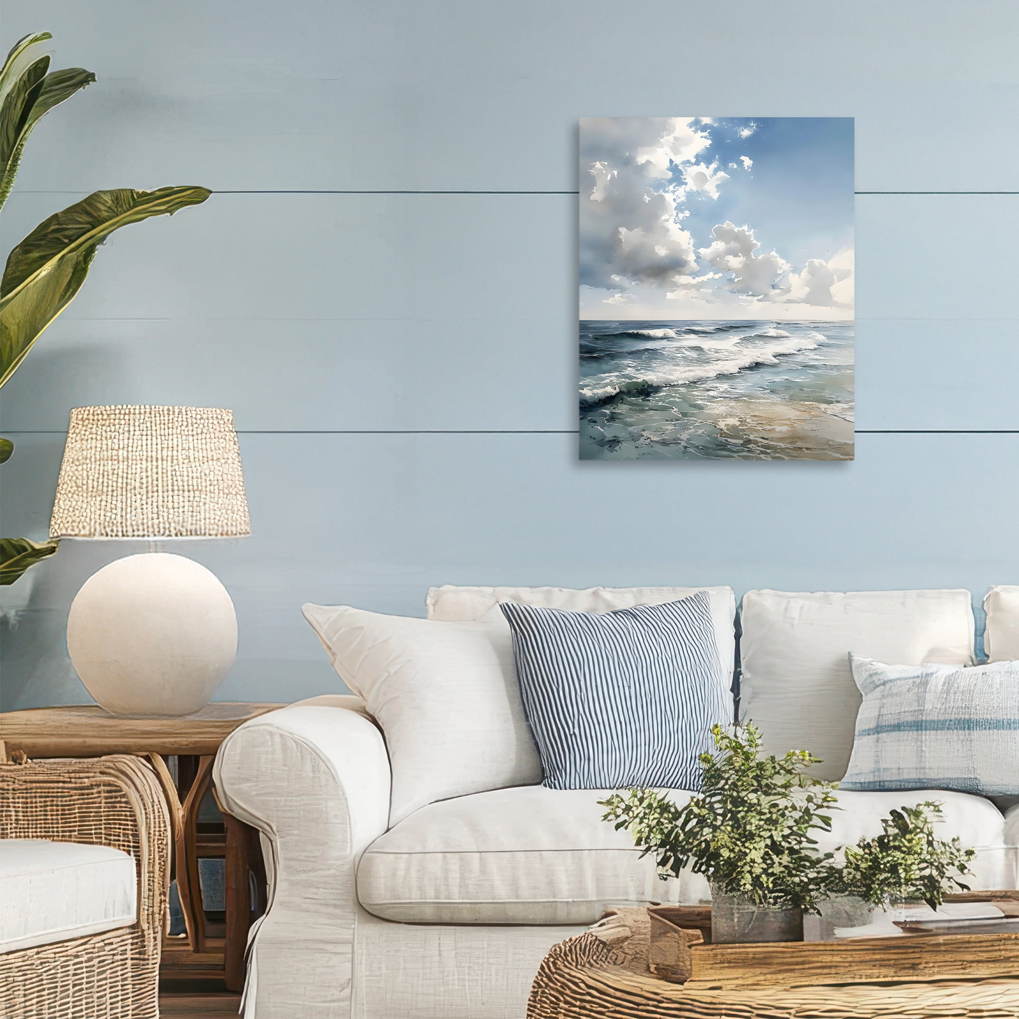 Stupell Industries Soft Waves & Clouds Canvas Wall Art, design by Franklyn Gregory