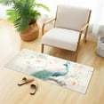 thumbnail image 4 of Peacock and Flowers Luxury Kitchen Rug Non Slip Bathroom Plush Mat Shaggy Bedroom Carpet 39"x20", 4 of 6