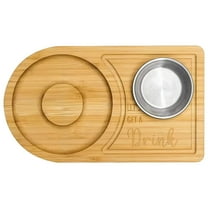 Margarita Salt Rimmer Set, Bamboo Cocktail Salt Rimmer with 4.72 in Round Groove, Perfect for Drink Decoration and Bartending