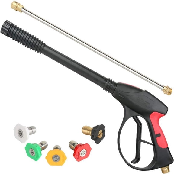 Beiled High Pressure Cleaning Gun Power Spray Gun 4000psi, with 19 in Extended Replacement Wand, 5 Quick Connect Nozzles