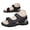 1-Black, variant on Men's Hiking Sandals with Arch Support Open Toe Leather Outdoor Beach Shoes Memory Foam Summer Trendy Slide Sandal with Buckles Black 7.5
