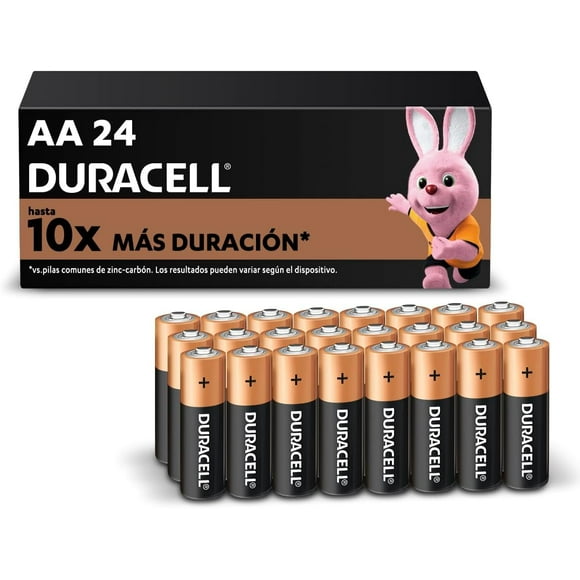 Pilas AA alcalinas Duracell de Larga duración 1.5V Paquete con 24 Pilas