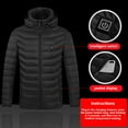 thumbnail image 5 of XFLWAM Heated Jackets for Men Women Rechargeable Heated Coat with Hood Plus Size Heating Down Jackets Winter USB Charging Heating Coat Black M, 5 of 8