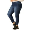 Agnes Orinda Juniors' Plus Size Stretch Mid Rise Washed Skinny Jeans
